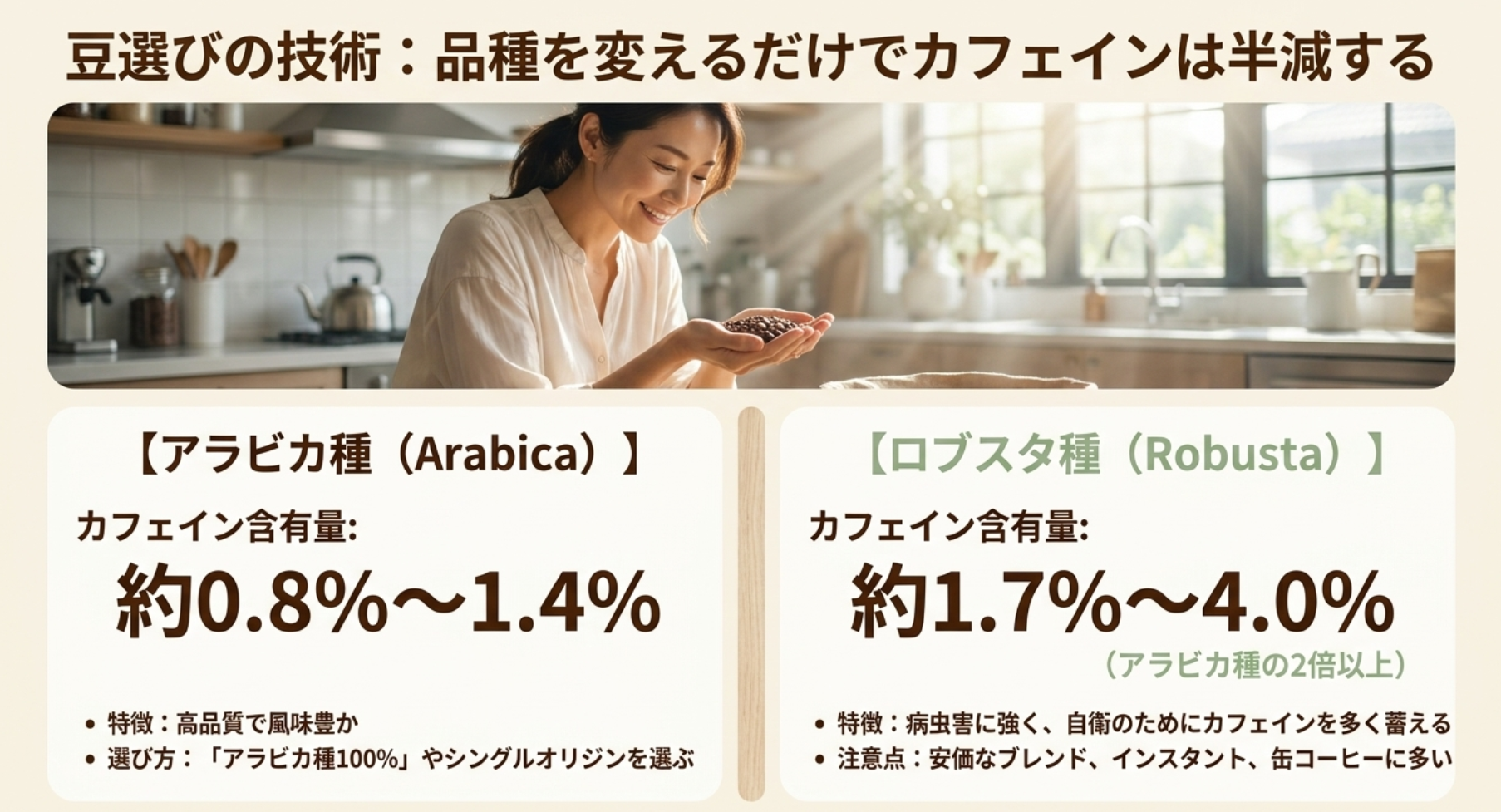 コーヒーのカフェインを減らしたい時の新しい選択肢