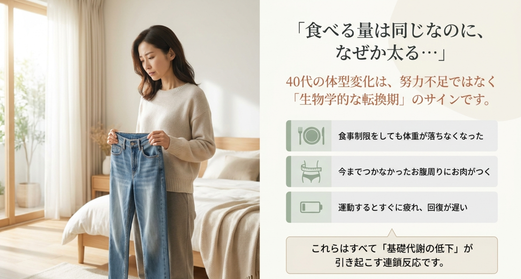 40代で代謝が落ちた原因と体型の変化を徹底分析