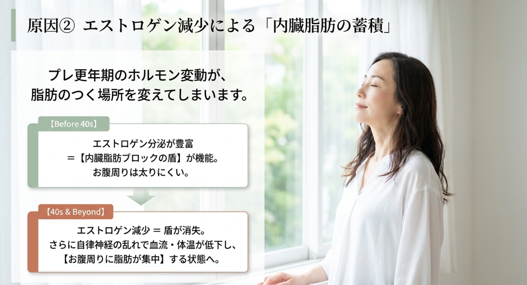 更年期のホルモンバランスの乱れが招く脂肪の蓄積